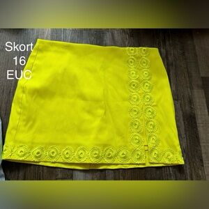 Neon Yellow Skort
